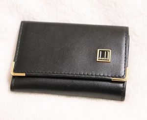 美品！ダンヒル Dunhill 6連 本革製 小銭入れ付き レザー キーケース ブラック 約9.8×6.5×1ｃｍ