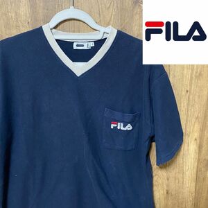 FILA フィラ メンズ　トップス　半袖　Ｖネック 半袖Tシャツ