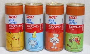 UCC 　ミルクコーヒー　ポケモン缶　 全4種　 中身なし