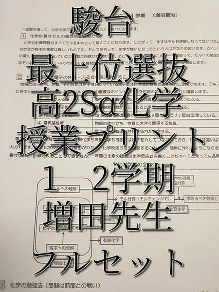 駿台　増田先生　高2Sα化学　授業プリント　フルセット　理論化学　最上位クラス　河合塾　駿台　鉄緑会　Z会　東進 　SEG 