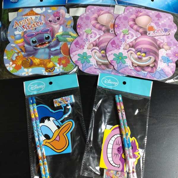 ディズニー 文具セット スティッチ ドナルドダック チェシャー猫
