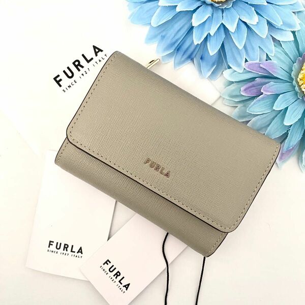 【新品】FURLA フルラ グレー バニラ レザー 折り財布