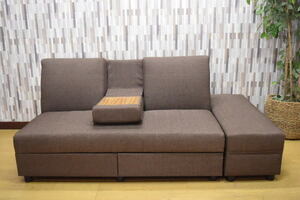 [ сервис товар ] стол место хранения имеется наклонный текстильный диван-кровать 3 местный . outlet мебель диван [ новый товар не использовался выставленный товар ]EN0413E29