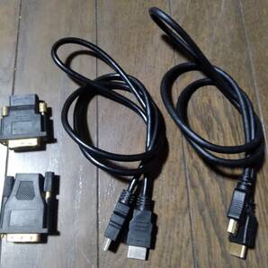 HDMI　ケーブル　１Ｍ×２本　HDMI-DVI　変換　コネクタ×２個　テレビ　ＰＣモニター　カメラ