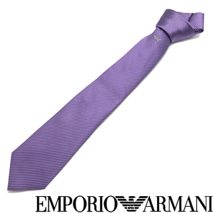 EMPORIO ARMANI ネクタイ エンポリオアルマーニ ブランド シルク ストライプ バイオレット 【剣先幅：7.5cm】 340275-624-00090