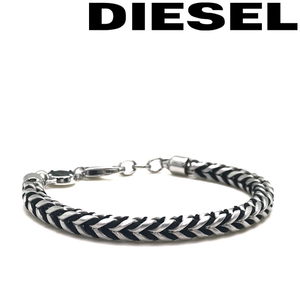 DIESEL ディーゼル ブレスレット ブランド マットシルバー×ブラック DX1310040