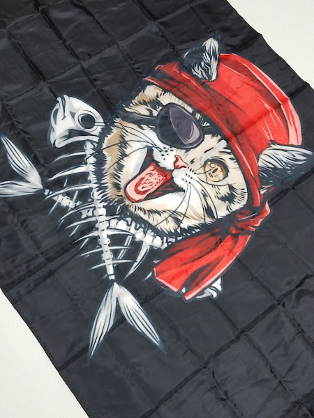 Buy it now, unused, shipping included! Cat, animal, pirate flag, tapestry, American goods / YW2064, Handmade items, interior, miscellaneous goods, panel, Tapestry