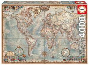 EDUCA 14827 4000ピース ジグソーパズル ドイツ発売 THE WORLD, EXECUTIVE MAP 世界の行政地図