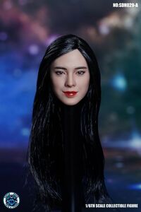 *Super Duck*1/6 Asia person woman head black long hair -(SDH029-A)6783