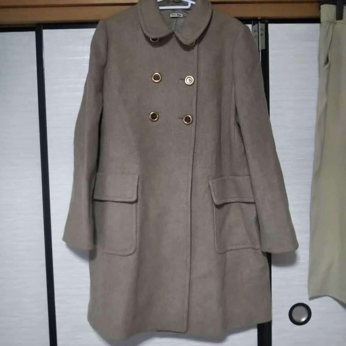 miu miu ウール ロングコート イタリア製 USED-