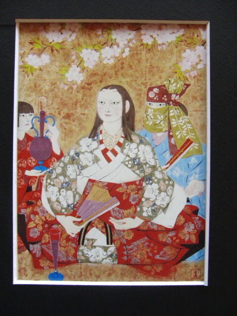 森田士平, [盛宴], 来自一本罕见的艺术书籍, 全新高品质相框/带框, 良好的条件, 免运费, 绘画 日本绘画 日本画家, 肖像画美丽的女人绘画, 绘画, 日本画, 人, 菩萨