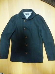 [MICHEL KLEIN homme Michel Clan ] men's sponge gourd collar design wool . half coat *48 size (M size about )~* black 