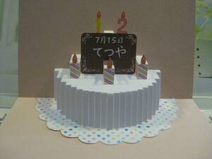  pop up card processing for birthday cake color print type 
