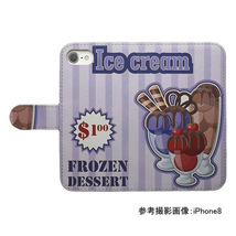 iPhone13 PRO　スマホケース 手帳型 プリントケース スイーツ アイスクリーム パフェ チョコレート_画像2