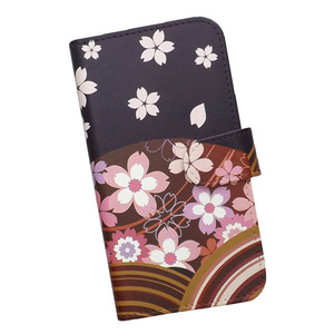 Galaxy A52 5G SC-53B　スマホケース 手帳型 プリントケース 花 和柄 桜 扇子 花柄