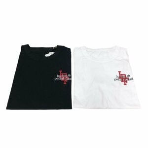 【美品】ルシアンペラフィネ lucien pellat finet ロゴプリント クルーネックTシャツ 2枚セット ユニセックス ホワイト ブラック