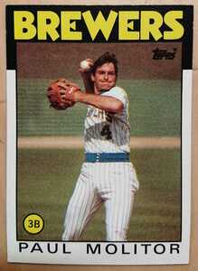 ★PAUL MOLITOR TOPPS 1986 #267 MLB メジャーリーグ 大リーグ ポール モリター MILWAUKEE BREWERS ブルワーズ HOF LEGEND ALLSTAR