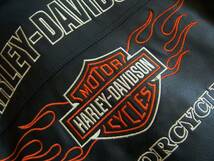 ハーレーダビッドソン HARLEY DAVIDSON ファイヤーパターン ライダースジャケット レザージャケット ブラック 黒_画像6