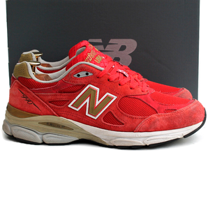 ニューヨークシティーマラソン記念モデル★NEW BALANCE ニューバランス★ローカットスニーカー US8=26 M990NYC3 USA製 メンズ レッド i-53