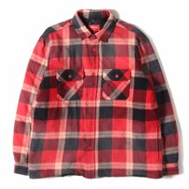 Supreme シュプリーム シャツ フェード加工 裏地キルティング チェック ネルシャツ Quilted Flannel Shirt 20AW レッド ブラック 赤黒 M_画像2