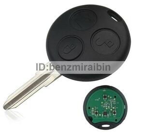 ベンツ　Benz Key Smart Fortwo 450 Forfour ロードスター　3ボタン用　キー　リモート　リモコン　交換　修理　予備 434MHz 用