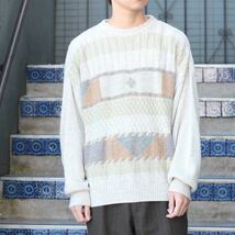 EU VINTAGE CAPRICCIO PATTERNED DESIGN KNIT/ヨーロッパ古着柄デザインニット_画像1