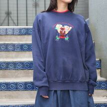 USA VINTAGE BEARS EMBROIDERY DESIGN SWEAT SHIRT/アメリカ古着くま刺繍デザインスウェット_画像1