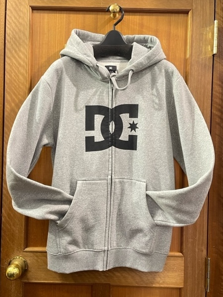 DC ディーシー USA直輸入 海外直輸入 輸入品 S 前ジップ DC 希少 パーカー 新品未使用品 送料無料 トレーナー スエットパーカー グレー