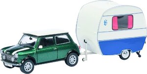 S=1/43 Schuco シュコー 45 024 1500 Mini Cooper ミニクーパー mit Wohnanhanger 中国製 現状渡し