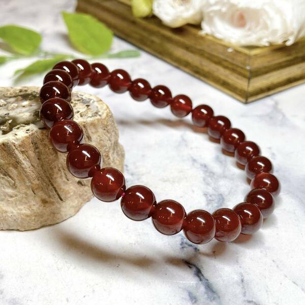 【RE4859】オレンジガーネット＊7㎜＊ブレスレット＊Garnet＊bracelet