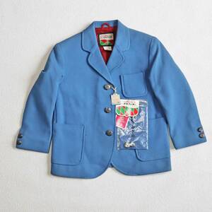 2217 Showa Retro child clothes girl jacket blaser 7-8 -years old 120. blue unused long-term keeping goods price . attaching 