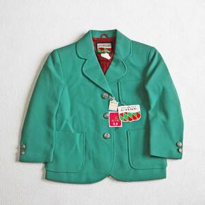 2218 Showa Retro child clothes girl jacket blaser 7-8 -years old 120. green unused long-term keeping goods price . attaching 