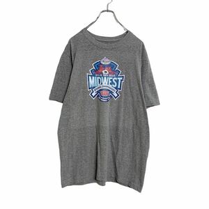 NIKE 半袖 プリント Tシャツ L グレー ナイキ サッカー スポーツ 古着卸 アメリカ仕入れ a408-5201