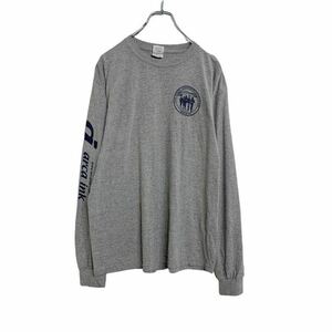 GILDAN 長袖 プリント Tシャツ M グレー ネイビー ギルダン ロンT 古着卸 アメリカ仕入れ a407-5854