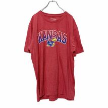 半袖 プリントTシャツ XLサイズ ビッグサイズ スポーツ カンザス 赤 レッド 古着卸 アメリカ仕入れ a406-6413_画像1