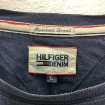 HILFIGER DENIM 半袖 Tシャツ Lサイズ トミーヒルフィガー 紺 ネイビー 古着卸 アメリカ仕入れ a406-5248_画像7