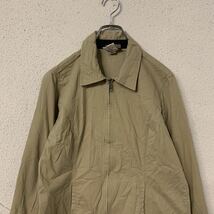 Dickies ジップアップ ワーク ジャケット XS ベージュ ストレッチ ディッキーズ ストリート 古着卸 アメリカ仕入れ a411-5339_画像2