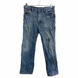 Wrangler カウボーイ ロングパンツ W34 ラングラー ブルーグレー メキシコ製 古着卸 アメリカ仕入 2302-863