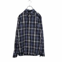 J.CREW 長袖 チェック柄 シャツ S グレー ブルー ジェイクルー ボタンダウンシャツ 古着卸 アメリカ仕入 a502-5620_画像1