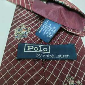 Polo by RALPH LAUREN( Polo bai Ralph Lauren ) bordeaux check necktie 