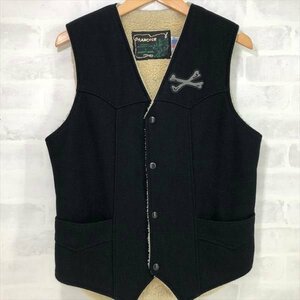 RANCHER by SCHOTT BROS. × Back drop 別注 ショット バックドロップ USA製 ウール ボア ベスト SIZE: S ブラック MH632023021703