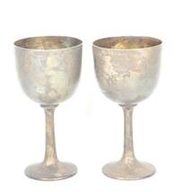 昭和期 ビンテージ 銀盃 銀杯 二杯 直径4.5cm 高さ8.5cm 経年の物にしか出ない味わいの銀杯です。 HTF502_画像1