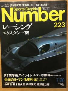 Sports Graphic Number 223 ナンバー 7月20日号 平成元 沢木耕太郎 瀬古利彦 ル・マン'89 中島悟 鈴木阿久里 高橋国光 篠塚健太郎