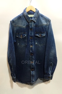 代官山)OFF-WHITE オフホワイト Diag Window Denim Shirt ダイアグ ウィンドウ デニムシャツジャケット サイズS