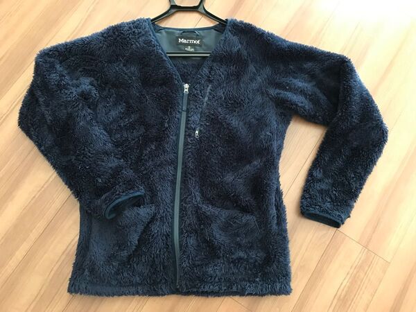 MARMOT ボア フリース カーディガン ネイビー