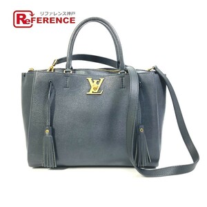 LOUIS VUITTON ルイヴィトン M54569 ロックミート 2WAY トートバッグ カーフレザー ブラック レディース【中古】