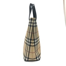 BURBERRY バーバリー チェック トートバッグ PVC/レザー ベージュ レディース【中古】_画像3