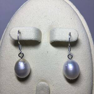 AB24 White Butterfly south . pearl ba lock pearl earrings 