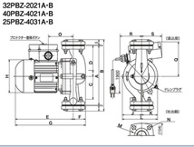 三相電機 鋳鉄製ラインポンプ 25PBZ-4031A 単相100V 50Hz 屋外設置可　送料無料 但、一部地域除_画像3