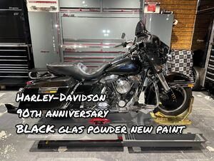 Harley-Davidson flh ツーリングモデル 90thアニバーサリー フィッシュテール 綺麗な三拍子 エンジン絶好調 ガラスパウダーニューペイント